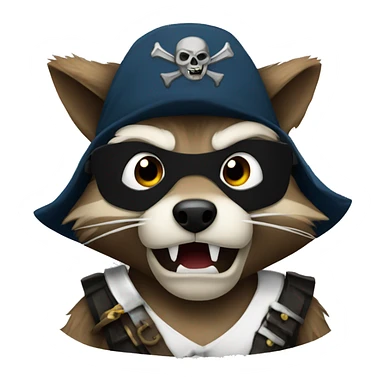 Angry raccoon pirate sticker
