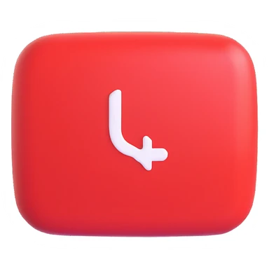 YouTube icon, 3D effect, glossy, vibrant red sticker