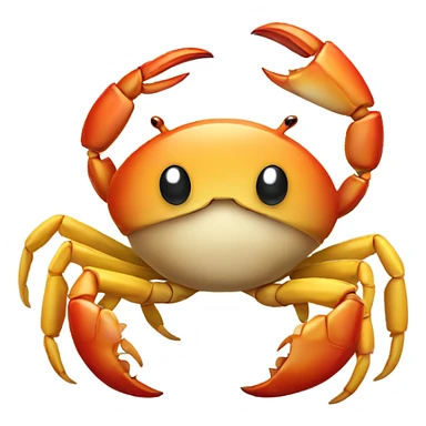 Crab holding a banana between its claws sticker