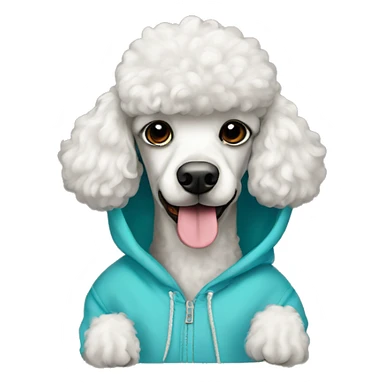 Poodle wear hoodie  sticker