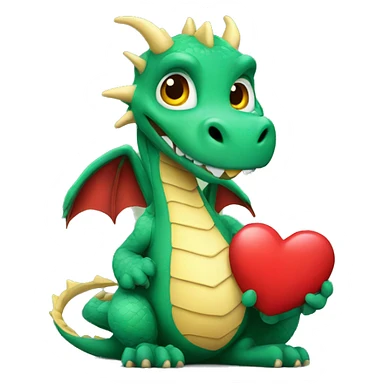dragon holding heart  sticker