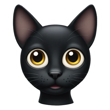 Black cat with big eyes sticker