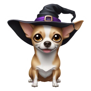 Chihuahua with witch’s hat sticker