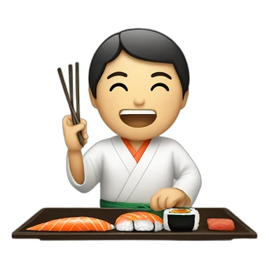 japones haciendo sushi sticker