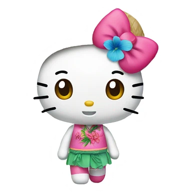 Hello kitty in Hawaii  sticker