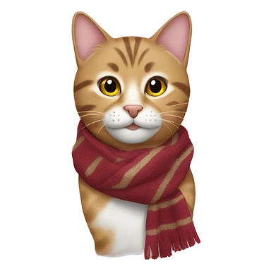 Tabby cat wearing a scarf sticker