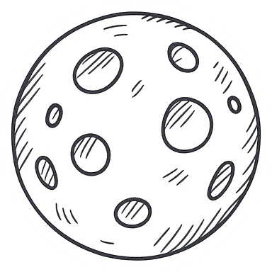 hand-drawn outlined blood moon icon sticker