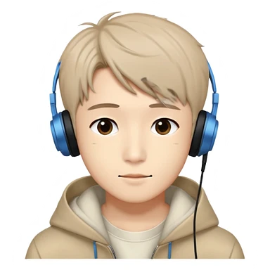 Han Taesan dari grup boy next door yang sedang mendengar kan musik sticker