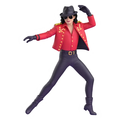 Michael Jackson iconic pop star wearing signature hat and glove, performing dance move pose 2 sticker