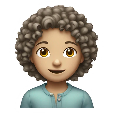 curly haired little girl, white and skinny. sticker