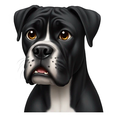 Black boxer dog with underbite  sticker