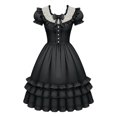 Lolita dress, white and creepy sticker