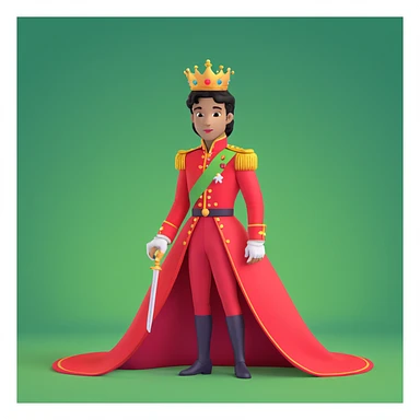 prince in red dress, royal background sticker