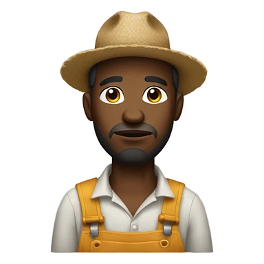 black guy farmer sad face sticker