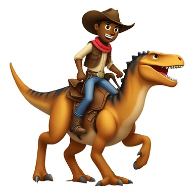 cowboy riding dinosour sticker