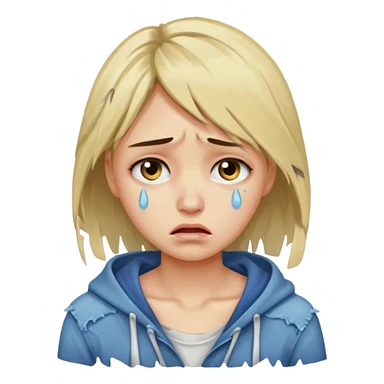 Mulher jovem chorando muito com as roupas rasgadas sticker