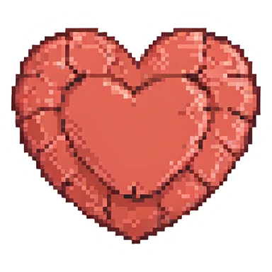 classic heart icon, red color, pixel art sticker