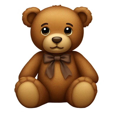 Brown teddy bear with brown bow sticker