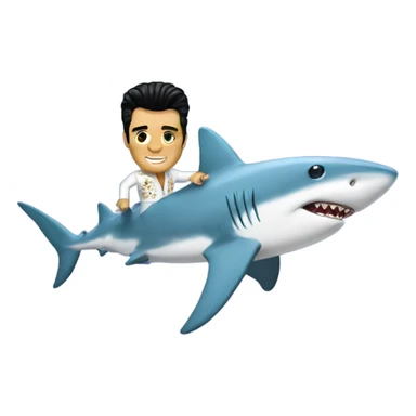 Elvis on a shark sticker
