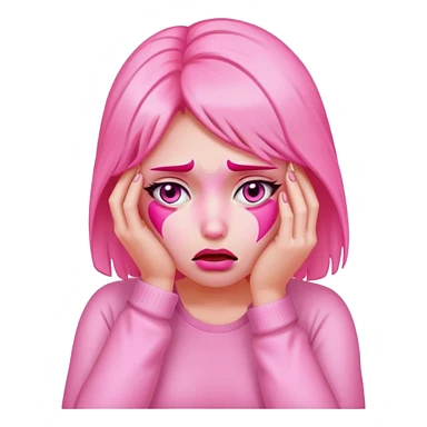 woman pink facepalm sticker