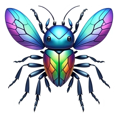 Elemental cute steel-bug-type magical colorful exotic animesque Pokémon-Fakémon-animal-creature sticker