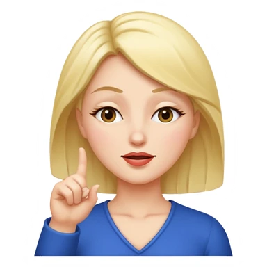 sassy lady pointing up with her eyes closed  sticker