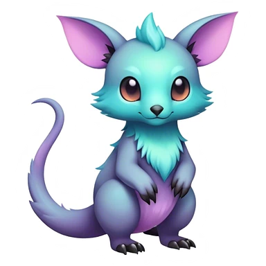 cool colorful dark pastel fantasy animal hybrid Fakemon full body  sticker