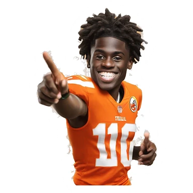 tyreek hill doing the peace sign while running with Gatorade logo in background sticker