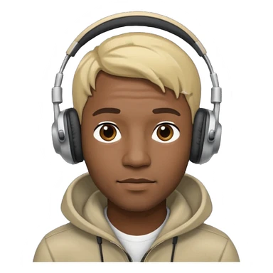 blonde black man wearing headphones sticker