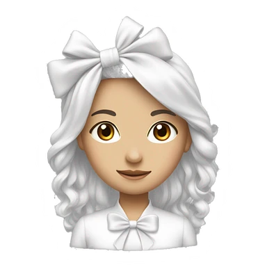 ￼ white bow  sticker