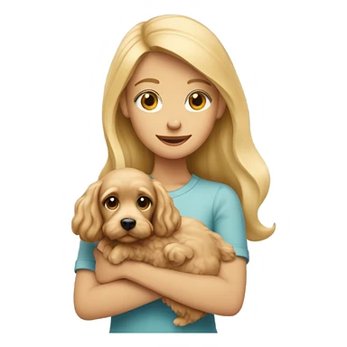 Blonde girl with cockapoo sticker
