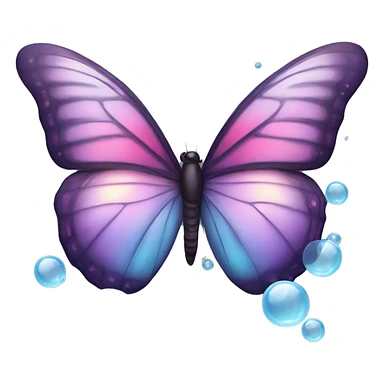 butterfly with soap bubbles in the siren sticker