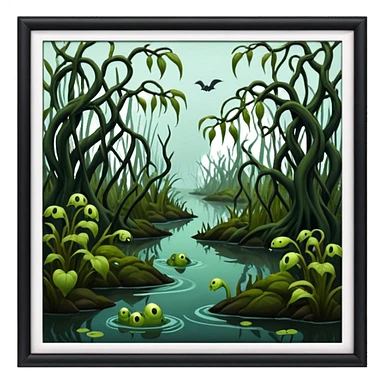 horror swamp sticker