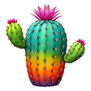 Rainbow cactus sticker