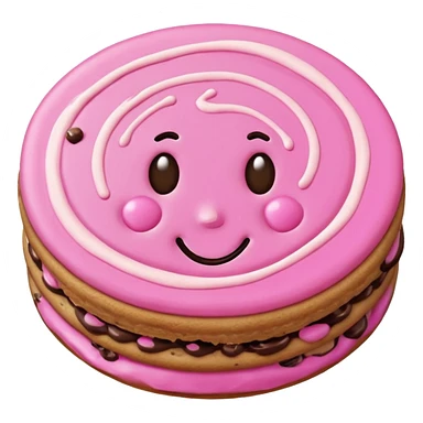 Heary cookie whit pink crema sticker