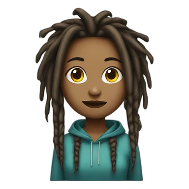 a emoji girl with dreads sticker