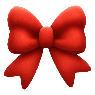 Red fluffy bow sticker