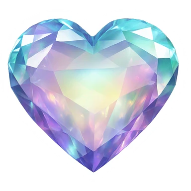 iridescent diamond heart sticker