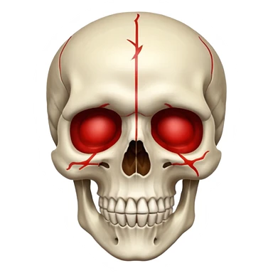 Skull With border red outline  sticker