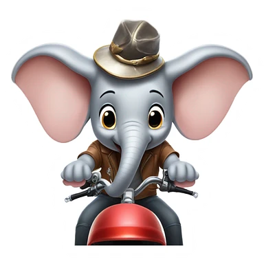 Dumbo on a motorcycle sticker