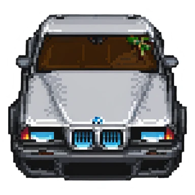BMW with kidney grille in Minecraft style sticker