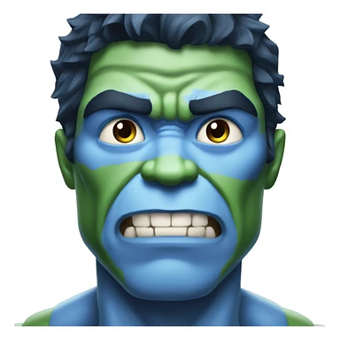 The hulk with sky blue skin sticker