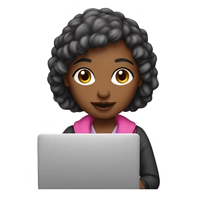 Graphic designer girl with Pink laptop  sticker