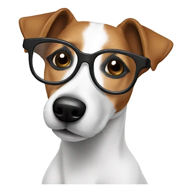 jack russel with glasses sticker