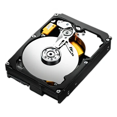 Hard drive with Apple logo sticker