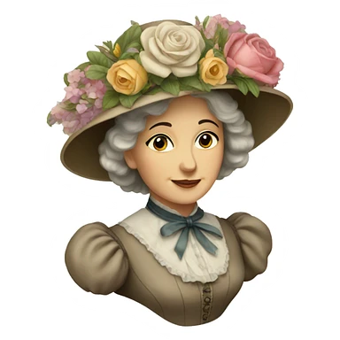victorian lady  with flowers sticker