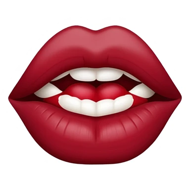 burgundy red lips print sticker
