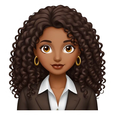Rich dark brown girl with dark brown long curly hair Realtor  sticker
