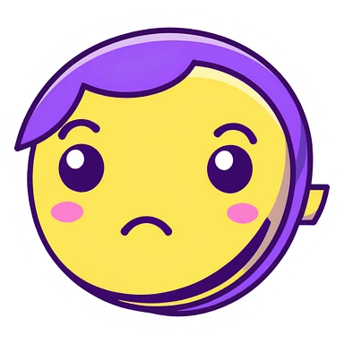 yellow face with one eye half-closed and the other open, unimpressed and tilted expression sticker