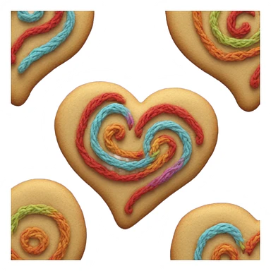 Cookie heart with yarn sticker